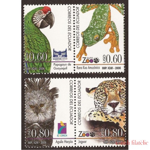 Ecuador 2017/20 2006 Fauna Papagayo Rana  Aguila Jaguar MNH  