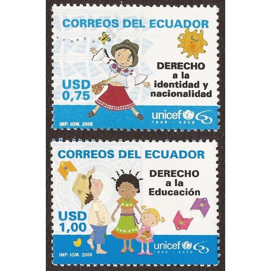 Ecuador 2031 + 2031A 2006 60 Aniversario UNICEF Derecho a la educación MNH Ecuador 2031 + 2031A 2006 60 Aniversario UNICEF Derecho a la educación MNH