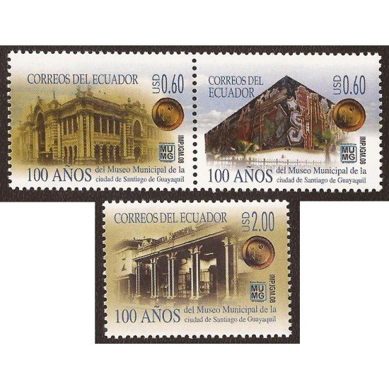 Ecuador 2119/21 2009 100 Años Museo Municipal Guayaquil MNH Ecuador 2119/21 2009 100 Años Museo Municipal Guayaquil MNH