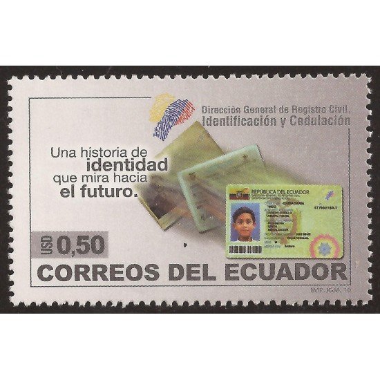 Ecuador 2258 2010 Identificación y Cedulación MNH