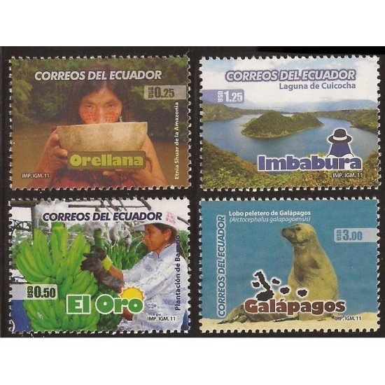 Ecuador 2265/68 2010 Provincias Galápagos Imbabura El Oro Orellana Ecuador 2265/68 2010 Provincias Galápagos Imbabura El Oro Orellana