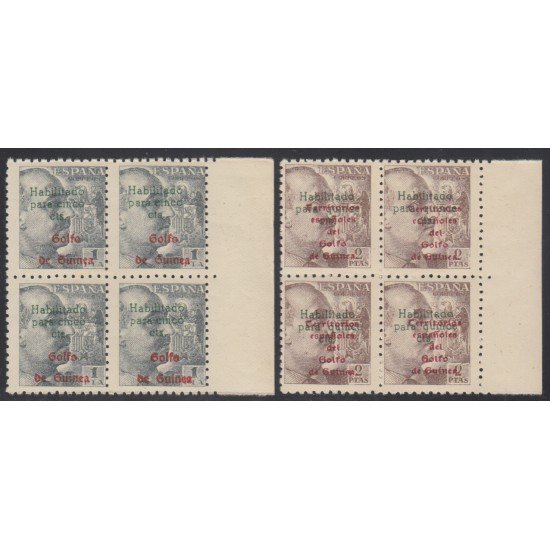 Guinea Española 273/74 Bl. 4 1949 Franco MNH Guinea Española 273/74 Bl. 4 1949 Franco MNH