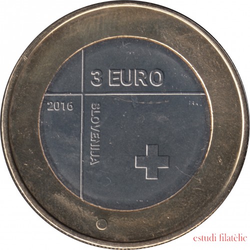 Eslovenia  2016 Moneda 3 € euros Conmemorativos 150º Av Cruz Roja 