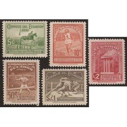 Ecuador A- 67/71 1939 Aéreo Victoria Conmemoración Primera Olimpiada Bolivariana Ecuador A- 67/71 1939 Aéreo Victoria Conmemoración Primera Olimpiada Bolivariana