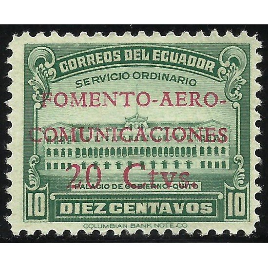 Ecuador A- 143a Variedad Aéreo Sobrecarga Roja Fomento Comunicaciones Ecuador A- 143a Variedad Aéreo Sobrecarga Roja Fomento Comunicaciones