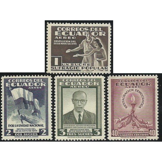 Ecuador A- 154/57 1946 Aéreo Revolución 28 Mayo 1944 MNH Ecuador A- 154/57 1946 Aéreo Revolución 28 Mayo 1944 MNH