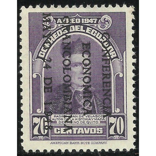 Ecuador A- 199A 1948 Aéreo Conferencia económica Padre Velasco MNH Ecuador A- 199A 1948 Aéreo Conferencia económica Padre Velasco MNH