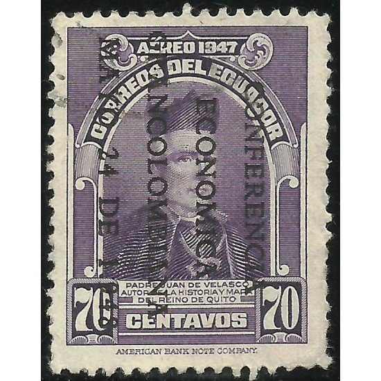 Ecuador A- 199A 1948 Aéreo Conferencia económica Padre Velasco Usado