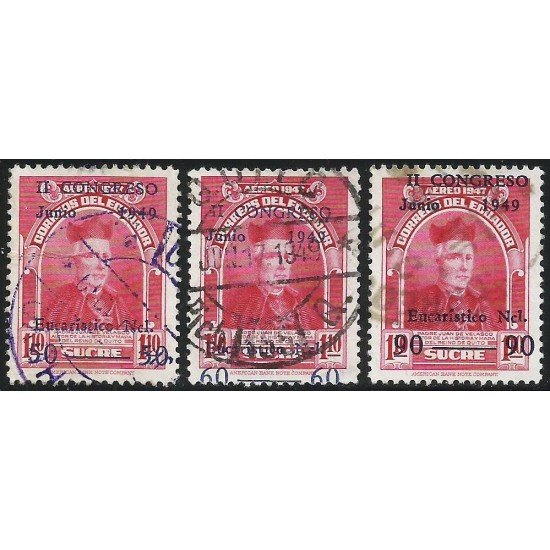 Ecuador A- 209/11 1949 2º Congreso Eucarístico Nacional Padre Juan de Velasco Ecuador A- 209/11 1949 2º Congreso Eucarístico Nacional Padre Juan de Velasco