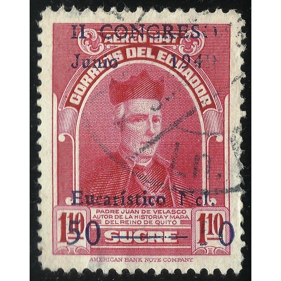 Ecuador A- 209a 1949 2º Congreso Eucarístico Variedad Variety Sobrecarga Ecuador A- 209a 1949 2º Congreso Eucarístico Variedad Variety Sobrecarga