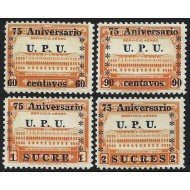 Ecuador A- 212/15 1949 Servicio Aéreo 75 Aniversario UPU MNH