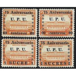Ecuador A- 212/15 1949 Servicio Aéreo 75 Aniversario UPU MNH Ecuador A- 212/15 1949 Servicio Aéreo 75 Aniversario UPU MNH