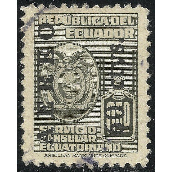 Ecuador A- 216 1949 Aéreo Servicio Consular Ecuatoriano Usado Ecuador A- 216 1949 Aéreo Servicio Consular Ecuatoriano Usado