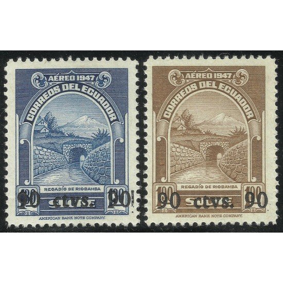 Ecuador A- 217/18 1950 Aéreo Regadío de Riobamba MH Ecuador A- 217/18 1950 Aéreo Regadío de Riobamba MH