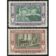 Ecuador A- 232/33 1952 Aéreo Visita Presidente Plaza MH