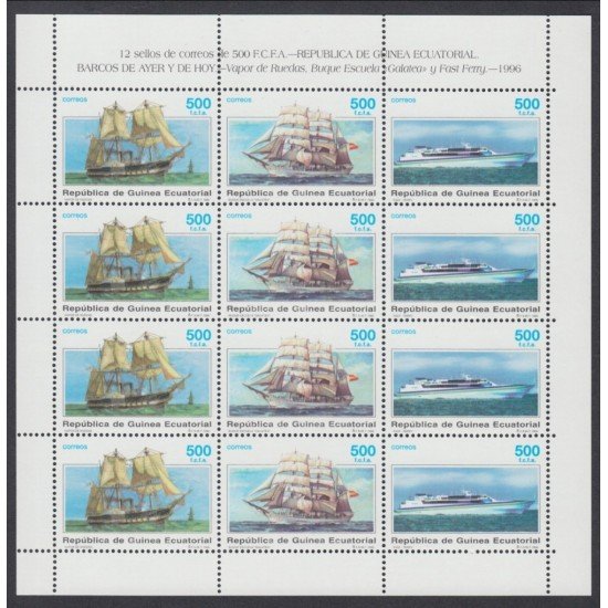Guinea Ecuatorial 226/28 1996 Minihojita Barcos MNH Guinea Ecuatorial 226/28 1996 Minihojita Barcos MNH