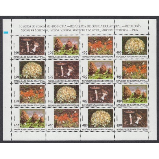 Guinea Ecuatorial 233/36 1997 Minihojita Micología setas MNH Guinea Ecuatorial 233/36 1997 Minihojita Micología setas MNH