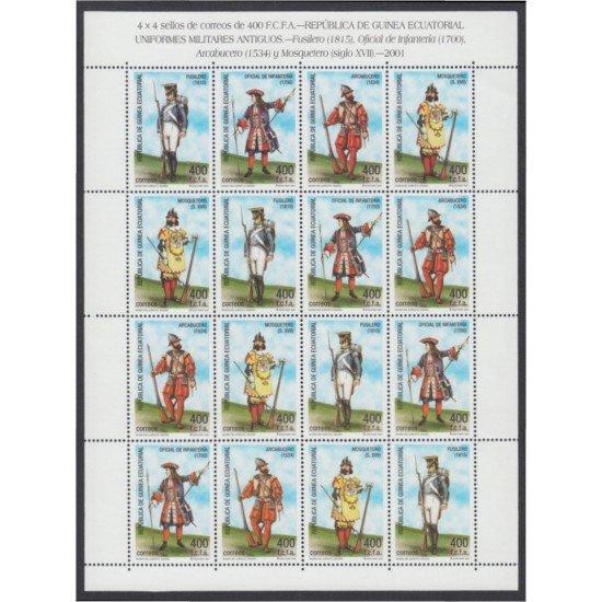 Guinea Ecuatorial 288/91 2002 Uniformes militares MNH