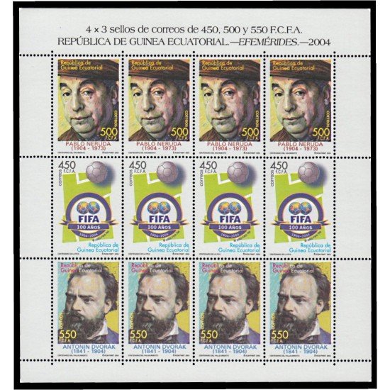 Guinea Ecuatorial 342/44 2005 Minihojita Efemérides MNH