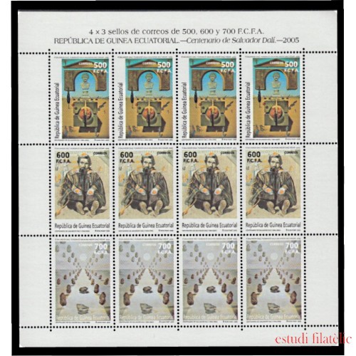 Guinea Ecuatorial 353/55 2005 Centenario del Nacimiento de Salvador Dalí Minihojita