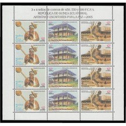 Guinea Ecuatorial 357/59 2005 Minihojita Artistas y Escritores por la Paz MNH Guinea Ecuatorial 357/59 2005 Minihojita Artistas y Escritores por la Paz MNH