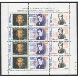 Guinea Ecuatorial 371/73 2006 Minihojita Efemérides Lorca Colon Mozart MNH Guinea Ecuatorial 371/73 2006 Minihojita Efemérides Lorca Colon Mozart MNH