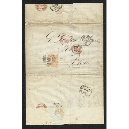 <div><strong>España 1867 Nº 89 Zaragoza a Oloron (Francia)</strong></div> <div><strong>España 1867 Nº 89 Zaragoza a Oloron (Francia)</strong></div>