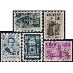 Ecuador A- 269/73 1954 Aéreo Francisco Febres Cordero Escuelas cristianas Usados Ecuador A- 269/73 1954 Aéreo Francisco Febres Cordero Escuelas cristianas Usados