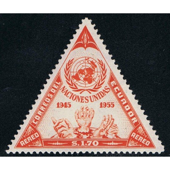 Ecuador A- 303 1956 10 Aniverasrio Naciones Unidas MNH