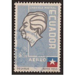 Ecuador A- 312 1957 Aéreo Poeta Chilena Gabriela Mistral Usado Ecuador A- 312 1957 Aéreo Poeta Chilena Gabriela Mistral Usado