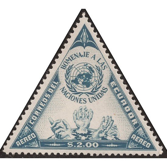 Ecuador A 316 1957 Aéreo Homenaje a las Naciones Unidas MNH Ecuador A 316 1957 Aéreo Homenaje a las Naciones Unidas MNH