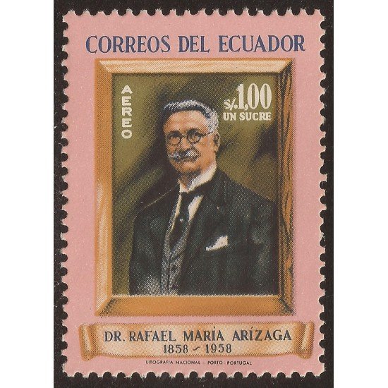 Ecuador A- 321 1958 Aéreo Dr. Rafael María Arizaga MNH Ecuador A- 321 1958 Aéreo Dr. Rafael María Arizaga MNH