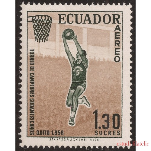 Ecuador A- 323 1958 Aéreo Campeonato Sudamericano Basket MNH
