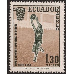 Ecuador A- 323 1958 Aéreo Campeonato Sudamericano Basket MH Ecuador A- 323 1958 Aéreo Campeonato Sudamericano Basket MH