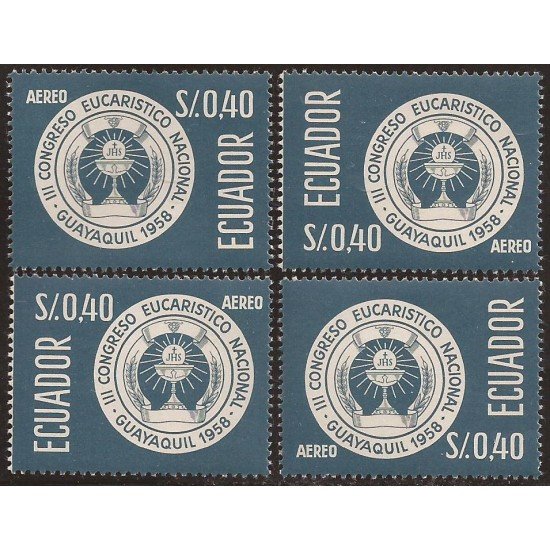 Ecuador A- 330/33 Aéreo III Congreso Eucarístico Internacional Religión MNH Ecuador A- 330/33 Aéreo III Congreso Eucarístico Internacional Religión MNH