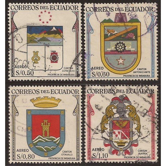 Ecuador A- 336/39 1958 Aéreo Escudos de Armas Provincia de Imbabura Usados