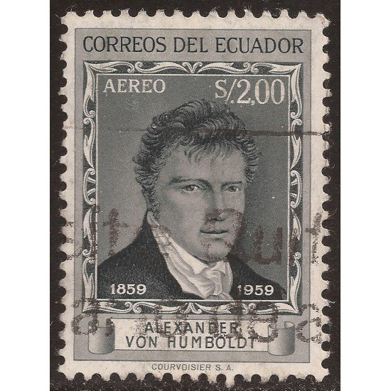 Ecuador A- 343 1959Cº Muerte Alexander Von Humbdolt usado Ecuador A- 343 1959Cº Muerte Alexander Von Humbdolt usado