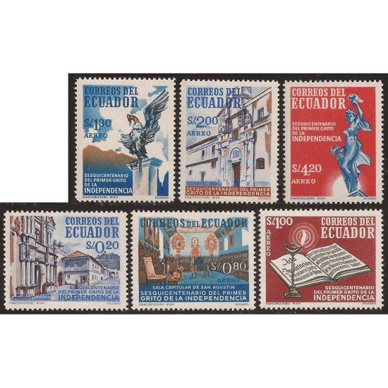 Ecuador A- 346/51 1959 Aéreo 60 Primer Grito de la Independencia MH Ecuador A- 346/51 1959 Aéreo 60 Primer Grito de la Independencia MH