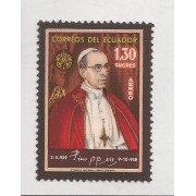 Ecuador A- 352 1959 Aéreo Aniversario Muerte Papa Pius XII Religión MNH