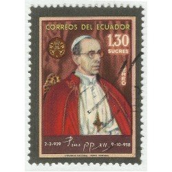 Ecuador A- 352 1959 Aéeo Aniversario Muerte Papa Pius XII Religión Usado Ecuador A- 352 1959 Aéeo Aniversario Muerte Papa Pius XII Religión Usado