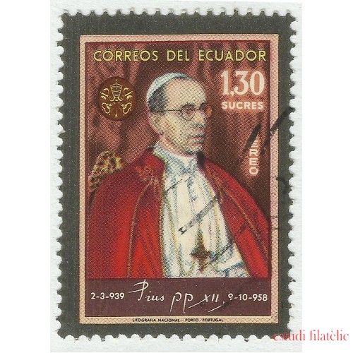 Ecuador A- 352 1959 Aéeo Aniversario Muerte Papa Pius XII Religión Usado