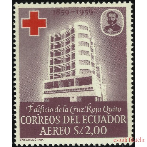 Ecuador A- 376 1960 Inaguración Edificio Cruz Roja Red Cross MNH