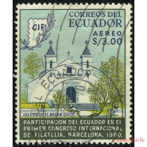 Ecuador A- 377 1961 CIF Aéreo Congreso Internacional Filatelia en Barcelona Usad