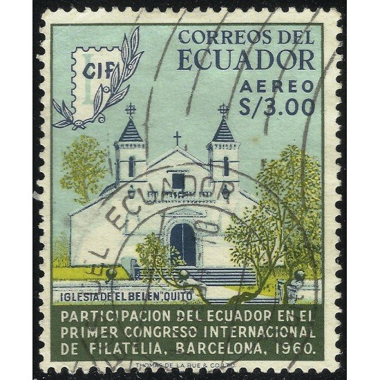 Ecuador A- 377 1961 CIF Aéreo Congreso Internacional Filatelia en Barcelona Usado Ecuador A- 377 1961 CIF Aéreo Congreso Internacional Filatelia en Barcelona Usado