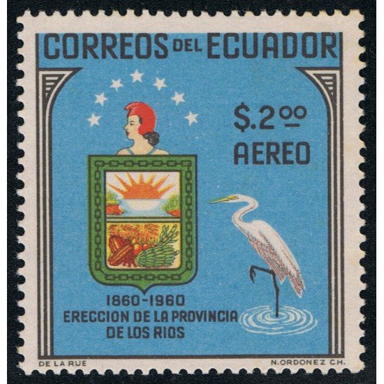 Ecuador A- 382 1961 Centenario Provincia de Los Rios Fauna Bird Usados Ecuador A- 382 1961 Centenario Provincia de Los Rios Fauna Bird Usados