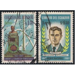 Ecuador A- 383/84 1961 20 Aniv. Muerte Teniente Hugo Ortiz Garges Usados Ecuador A- 383/84 1961 20 Aniv. Muerte Teniente Hugo Ortiz Garges Usados