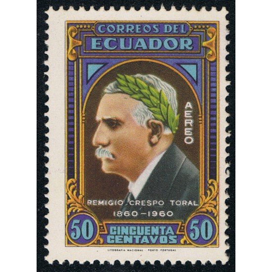 Ecuador A- 389 Aéreo Cº Nacimiento Dr. Remigio MNH Ecuador A- 389 Aéreo Cº Nacimiento Dr. Remigio MNH