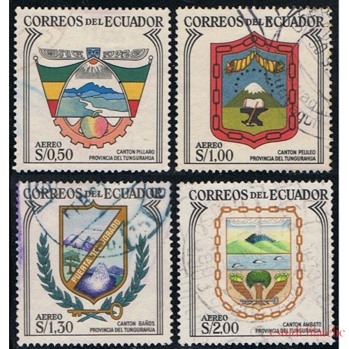 Ecuador A- 393/96 1962 Aéreos Escudos Provincia de Tungurahua Usados