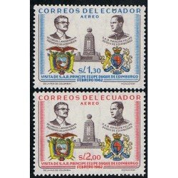 Ecuador A- 397/98 1962 Visita del Duque de Edimburgo MNH Ecuador A- 397/98 1962 Visita del Duque de Edimburgo MNH