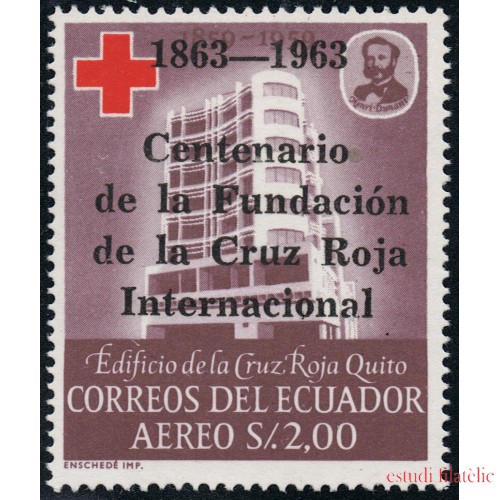 Ecuador A- 407 1963 Aéreo Cº Cruz Roja Red Cross MNH